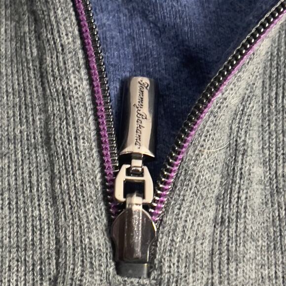 Tommy Bahama Men's XXL 1/2 Zip Mock Neck Gray & Blue Reversible Pullover Sweater - Picture 5 of 8
